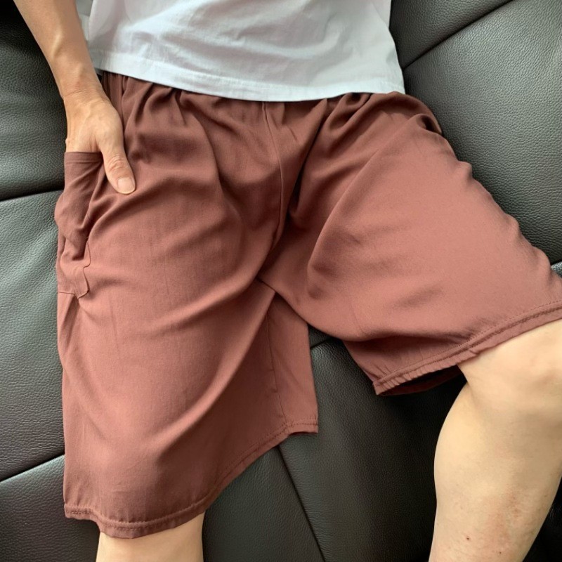 《남성용 5부 바지》 레트로 코코아 브라운