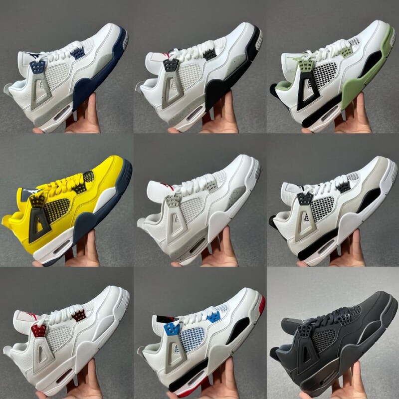 Putian Aj4 Hot Lava Electric Mother Yellow Paris Cement White Black Cat Oreo Joe 4 Women's and Men's Basketball Shoes