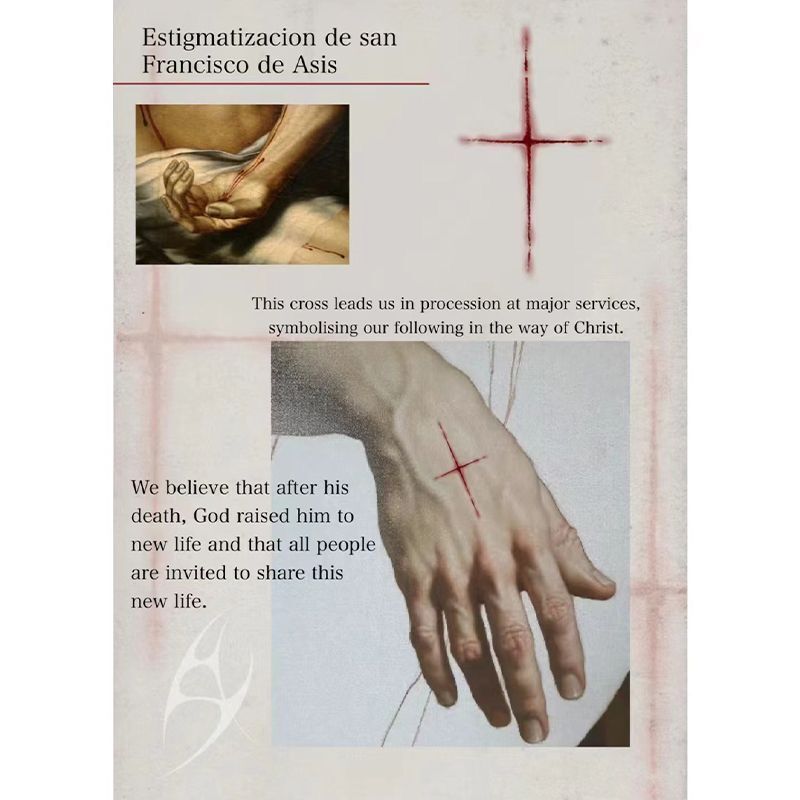 Holy Mark Blood Cross Creative Color Tattoo Sticker Waterproof Long-lasting Wrist Hand Trendy Cool Realistic Advanced Sense
