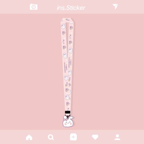 Bear mobile phone lanyard, hanging neck, long rope, short rope, fabric mobile phone chain, widened wrist short rope, universal for male and female rabbits