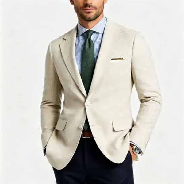 2025 Foreign Trade Men's Spring Tops, Casual Printed Double-Button Blazer, Large Size Suit, Men's Custom-Made
