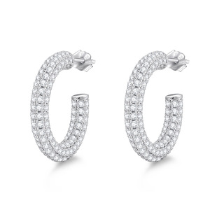 Trendy European and American Cross-Border Hot-Selling Earrings for Women, Fashionable Versatile Full Moissanite Stud Earrings, Minimalist Style Earrings