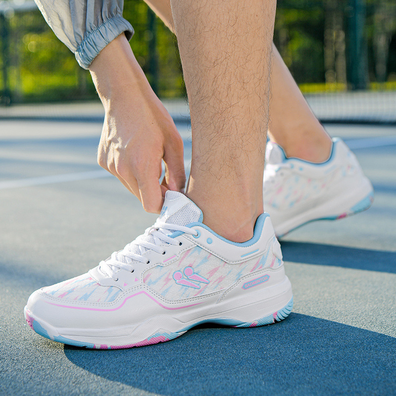 Roank Four Seasons High Quality Md Anti-Slip Sole Tennis Shoes Badminton Shoes Table Tennis Shoes Plaid Men's Women's Sneakers