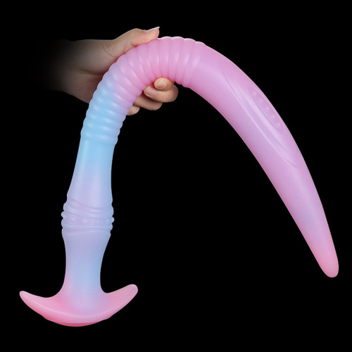 Silicone color luminous extra long eel anal plug adult products for women wearable anal expansion sex toy erotic masturbation device