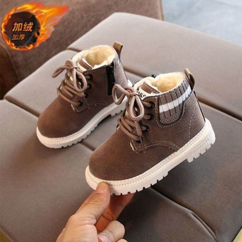 Children's shoes Cotton-padded shoes Boy Snow boots Plush thickening girl 2021 winter new pattern baby Riding boots keep warm