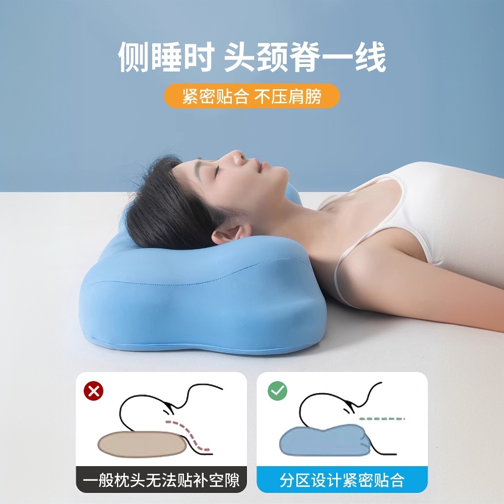 Almohada Protección cervical para adultos Núcleo de almohada para dormir Un par de almohadillas de memoria de rebote lento para dormir, imán de jade, cabeza entera