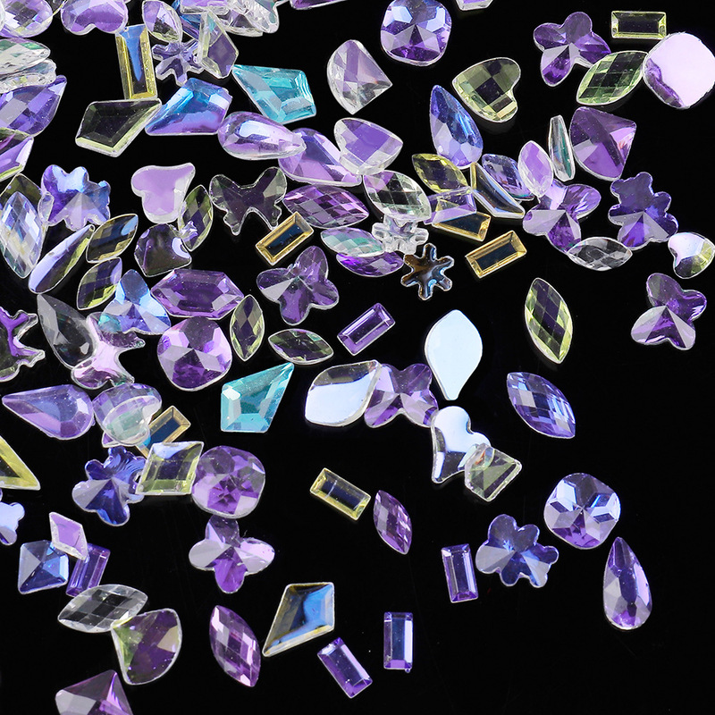 Warm spirit flat shaped diamond nail jewelry Net red with Aurora Glass diamond nail accessories nail drill wholesale Warm spirit flat shaped diamond nail jewelry Net red with Aurora Glass diamond nail accessories nail drill wholesale