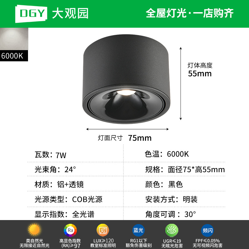 Da Guan Jardín luz de reflector anti-deslumbramiento colina sala de estar sin luz principal luz de techo downlight led corredor luz de techo 495L image 35