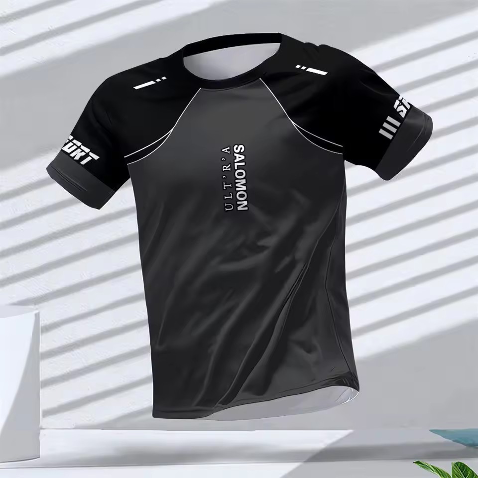 Europa y América AliExpress Cross-border hombres deportes de verano malla suelta transpirable y deshumidificación manga corta cuello redondo camiseta impresión 3D