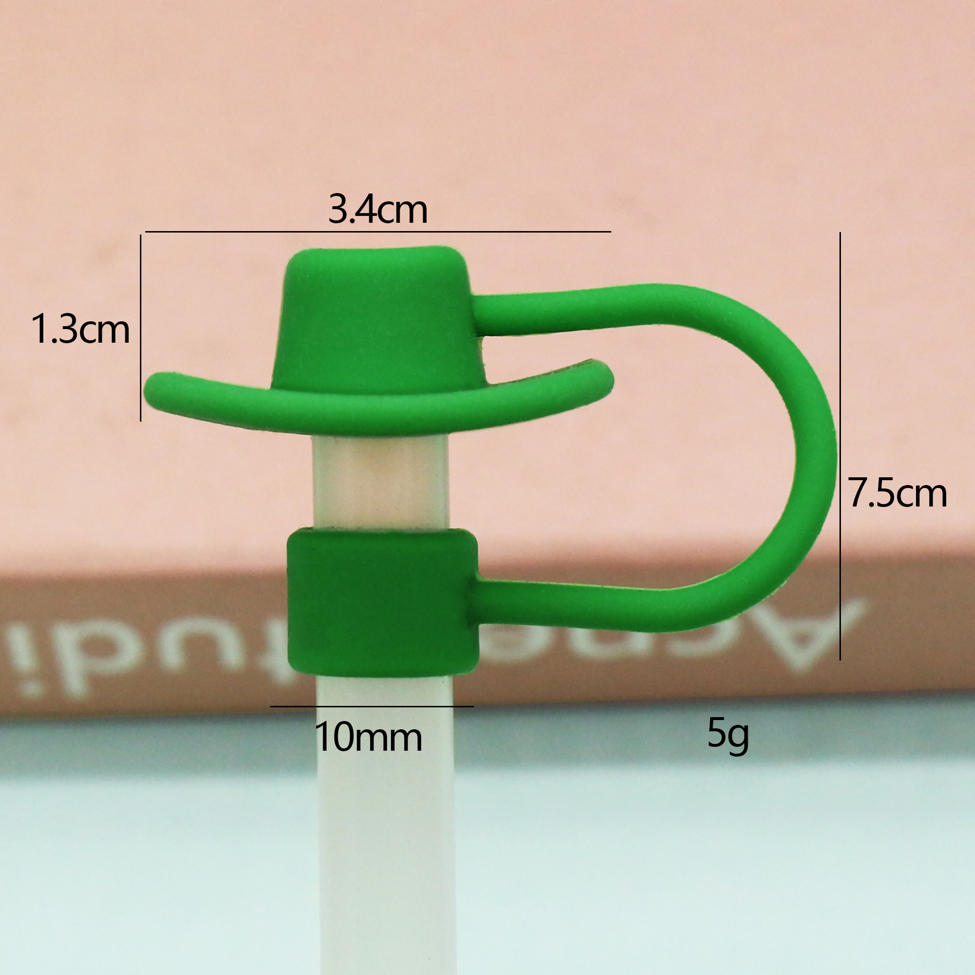 Sombrero vaquero verde oscuro de silicona de 10 mm