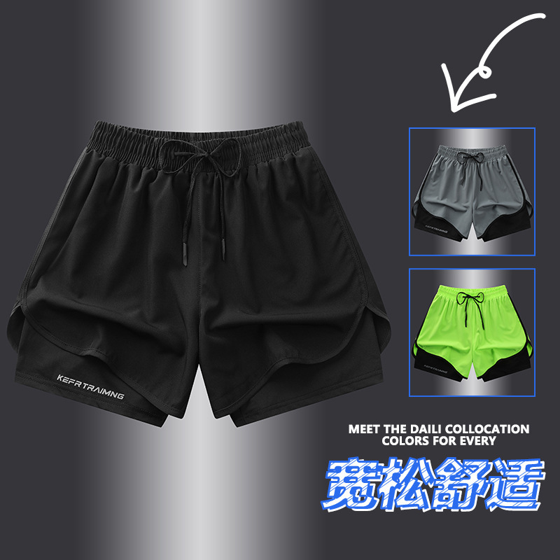 2025 New Fake Two-Piece Shorts Men's Sports Pants Men's Running Pants Men's Beach Pants Men's Fitness Pants Men's Casual Pants Men