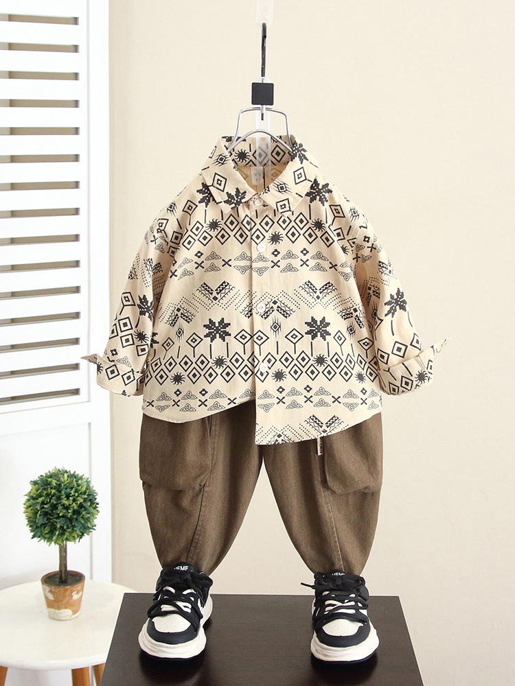 5949 traje de suéter para niños 2025 otoño nuevo estilo rebeca de otoño para niños de tres piezas bebé primavera y otoño nuevo estilo chino