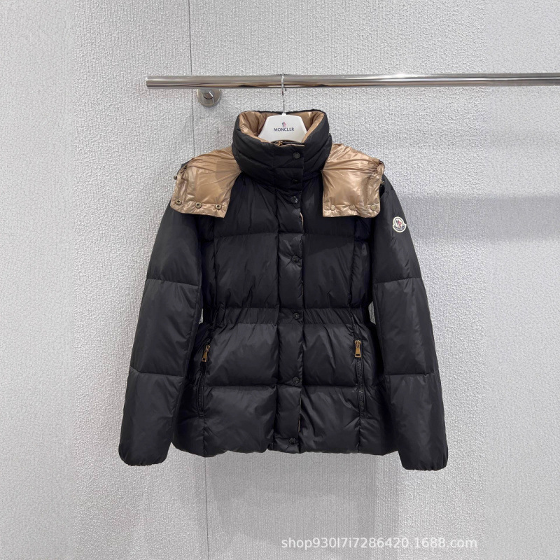 25ss 秋冬新款收腰女款撞色连帽蚂蚁腰显瘦羽绒服外套