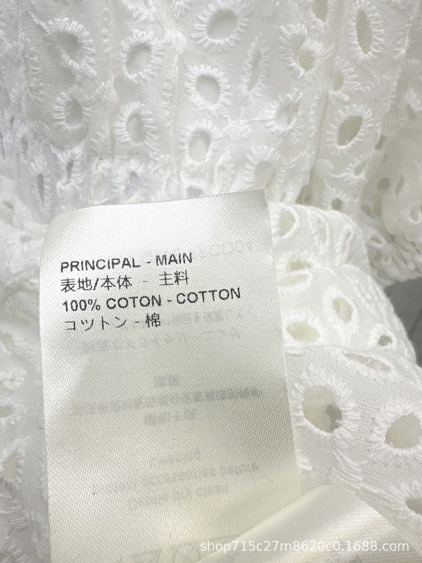 深センNanyou 25春夏エレガントな高級年齢軽減レース水溶性刺繍ラウンドネックパフスリーブ半袖ドレス|undefined