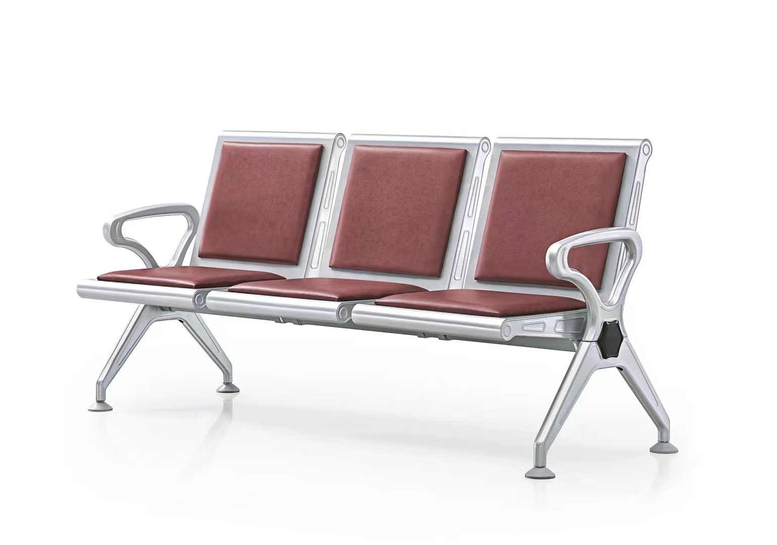 Silla de acero laminado en frío DL6013, silla hexagonal para tres personas, silla de espera, asientos públicos, silla de aeropuerto con reposabrazos