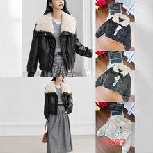 小众设计短款皮衣棉服 2025冬季新款复古宽松大翻毛领皮质外套女