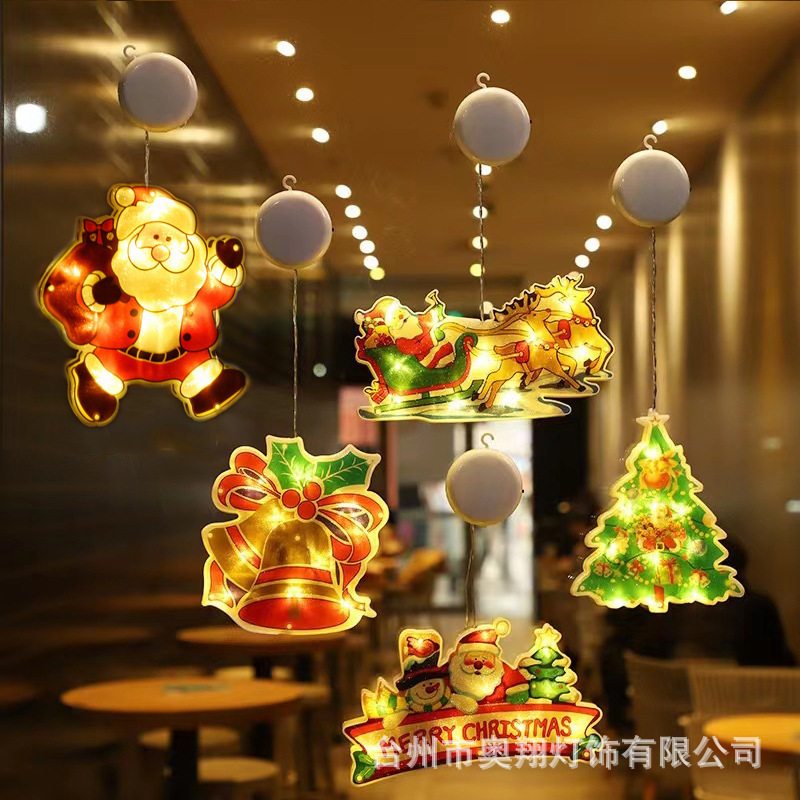 5 small [santa claus + bells + merry christmas + sleigh + christmas tree]