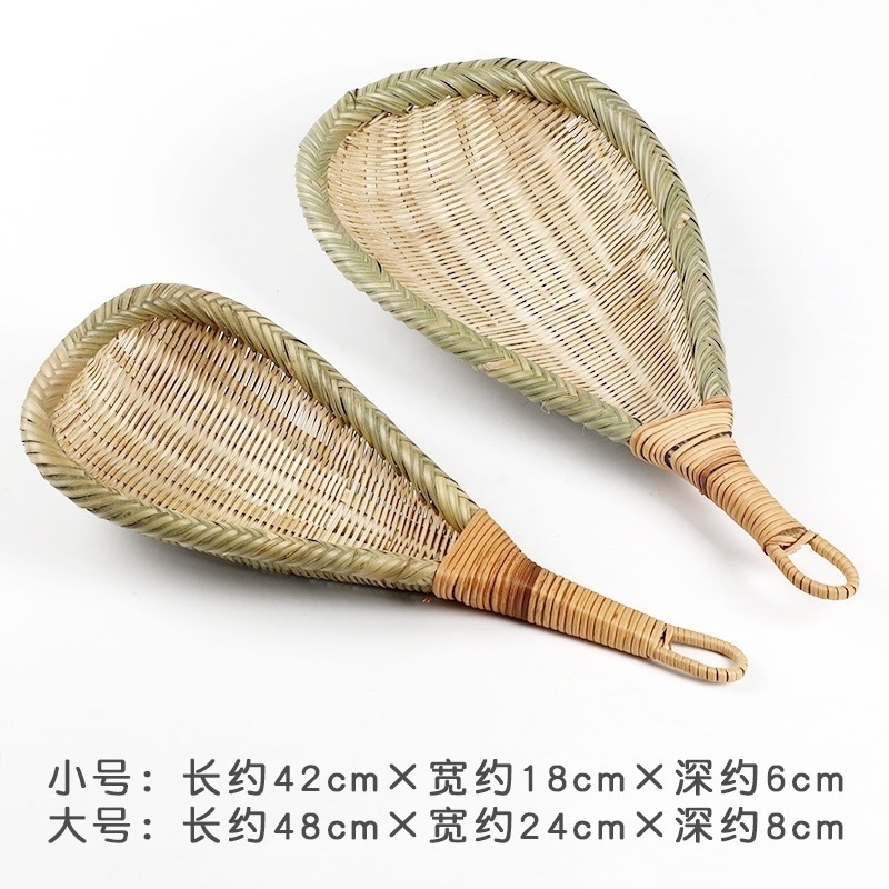 竹織物、竹ザル、キッチン家庭用排水竹かご、竹かご、竹ふるい、米すくい、しゃもじ、鍋スプーン|undefined