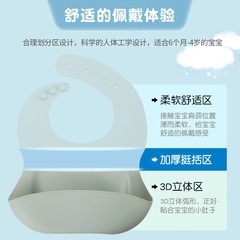 Cross-border silicone bib baby supplies rice bag waterproof dustproof anti-dirty 3D eating bib no-wash children's saliva bag