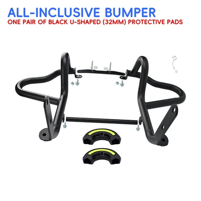 Suitable for Benda Chinchilla 350: Motorcycle bumper - black-carbon-steel-bumper-black-protective-block