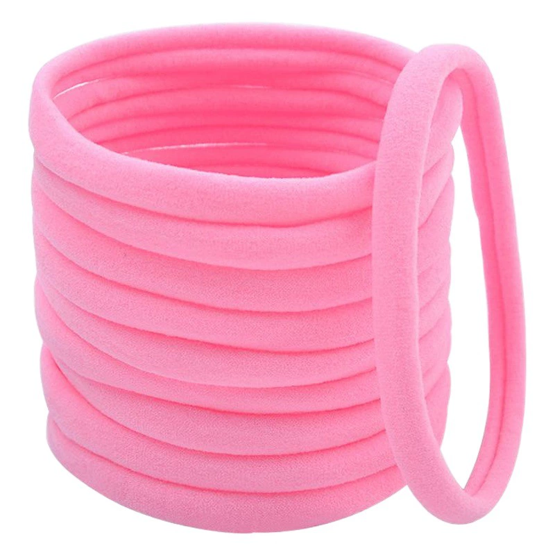 Европейская и американская яркая веревка для волос ярких цветов 3,2 дюйма сплошной цвет супер мягкая DIY детская нейлоновая повязка для волос без знаков аксессуары для волос 267