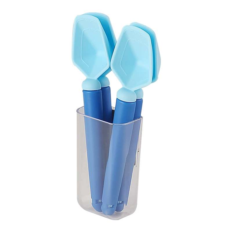 Measuring spoon for home use scaled, plastic fridge magnet, 2 in 1