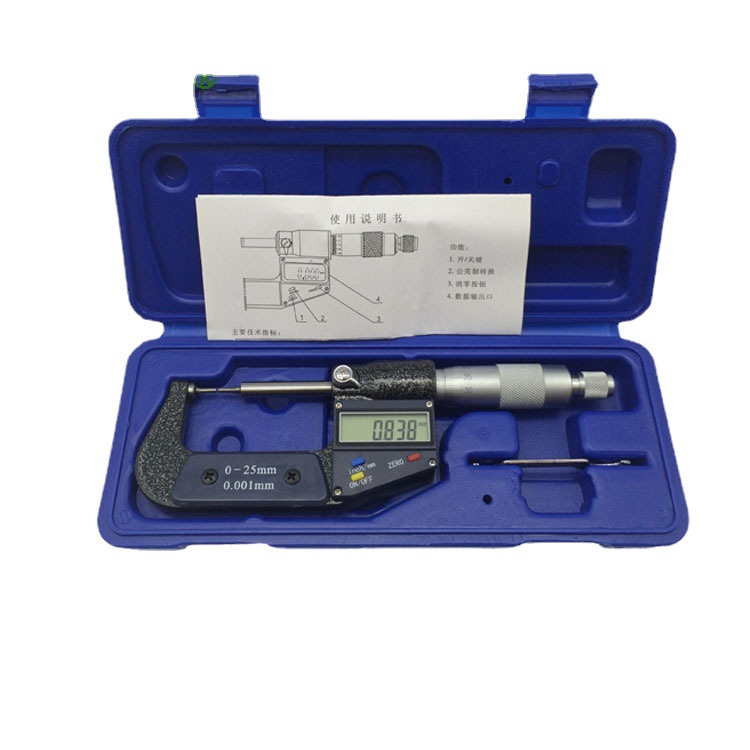 电子数显小头千分尺0-25mm 花键千分尺键槽千分尺直径2mm 3mm 1mm