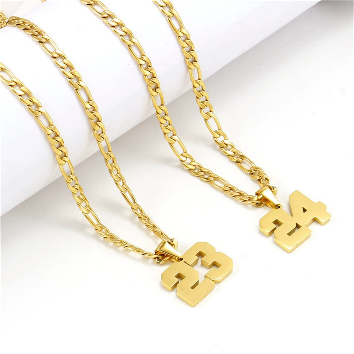 Амазонка горячая распродажа взрывного цифрового ожерелья спортсмен из нержавеющей стали ожерелье мальчик девушка кулон ожерелье золото