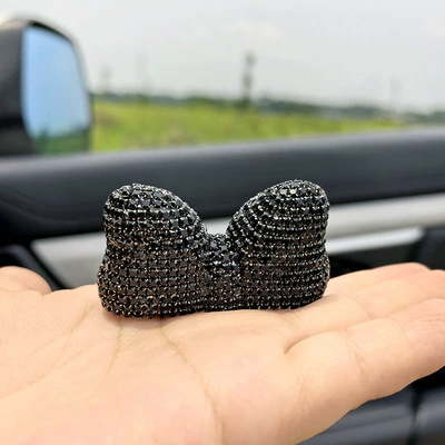 bow Mickey Minnie accessories | Car ornaments - small-size-diamond-bow-ornament-black