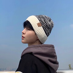 秋冬针织毛线帽子韩版时尚加绒保暖护耳男女同款学生青年情侣冷帽