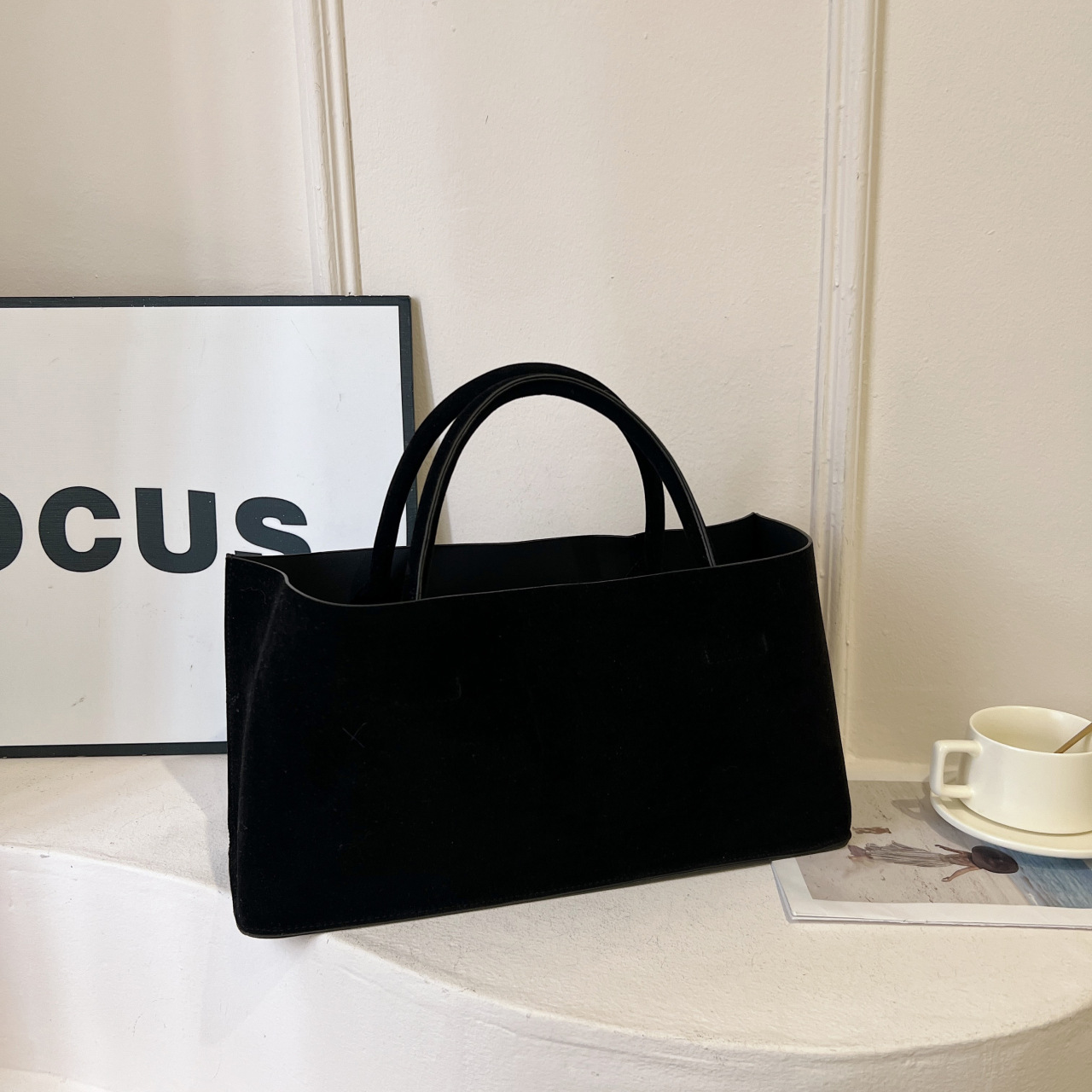 한국 틈새 레트로 프로스트 PU 토트 백 여성 가방 간단한 핸드백 통근 대용량 대외 무역 가방