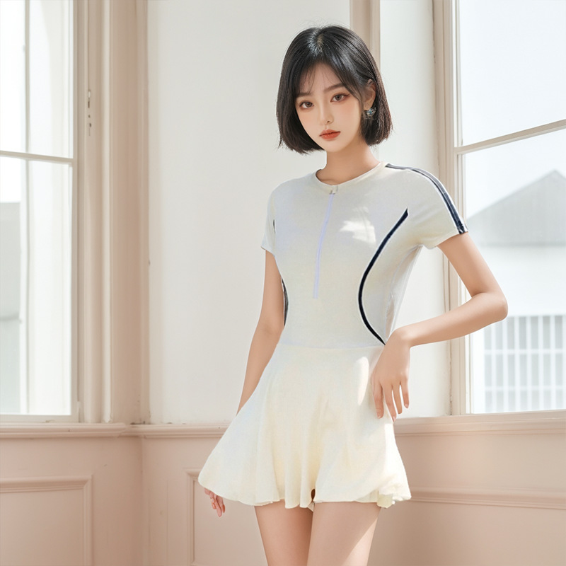 2025 nuevo traje de baño de falda de una pieza para mujer, conservador y delgado, deportes de ocio, natación, traje de baño de vacaciones de alta gama