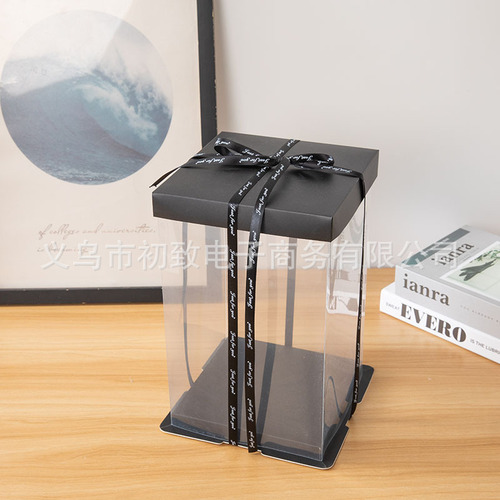 25cm 40cm rose bear outer packaging gift box transparent pvc gift box
