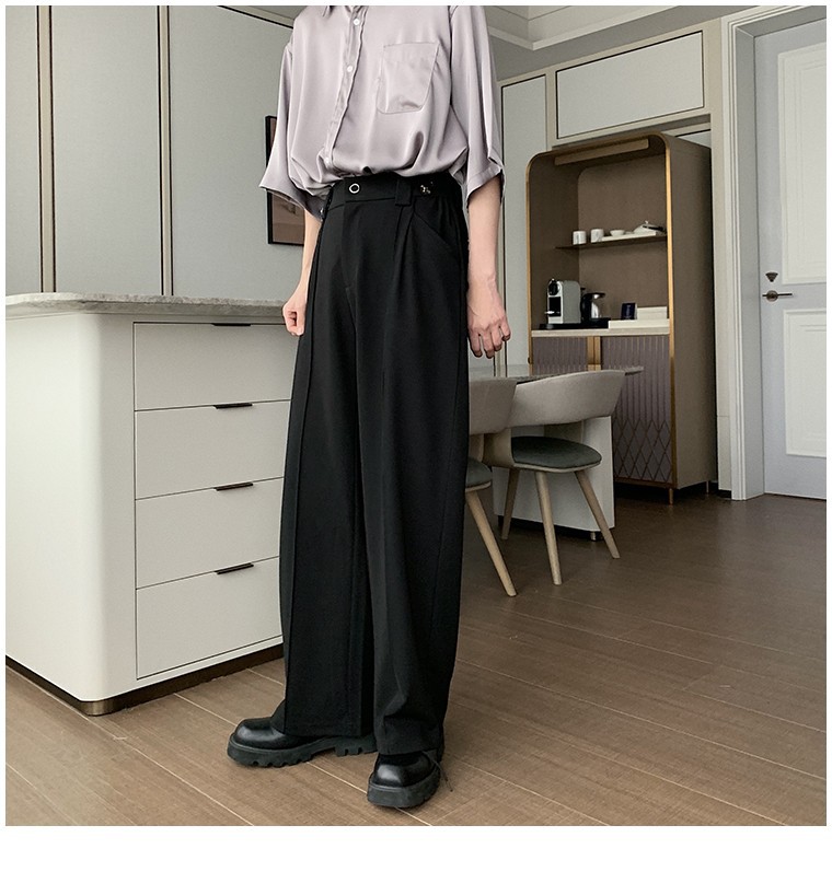 Men's Clothing Spring and autumn mopping pants simple casual trousers men new loose straight trousers black versatile trousers trend_voghion.com