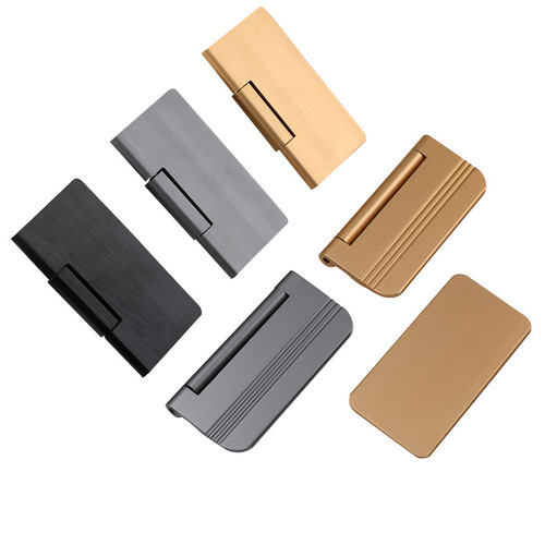 Modern simple golden concealed handle Nordic groove-free black flat handle invisible wardrobe drawer handle
