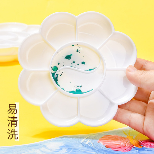 Deli plum blossom palette large small multi-grid palette plastic palette gouache textile pigment palette