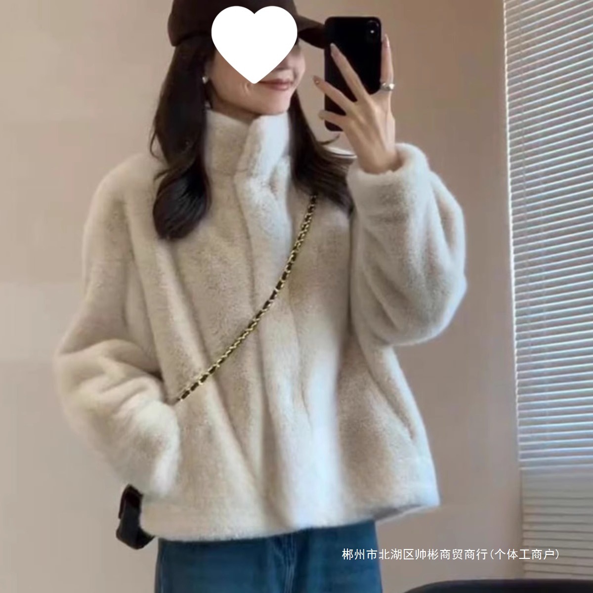 跨境2025新款仿水貂外套立领毛女冬季加厚保暖皮毛一体毛绒外