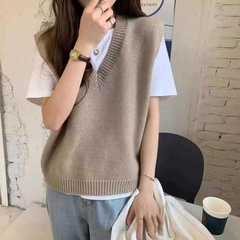 2025春秋新款针织马甲女宽松内搭叠穿毛衣气质针织衫坎肩百搭背心