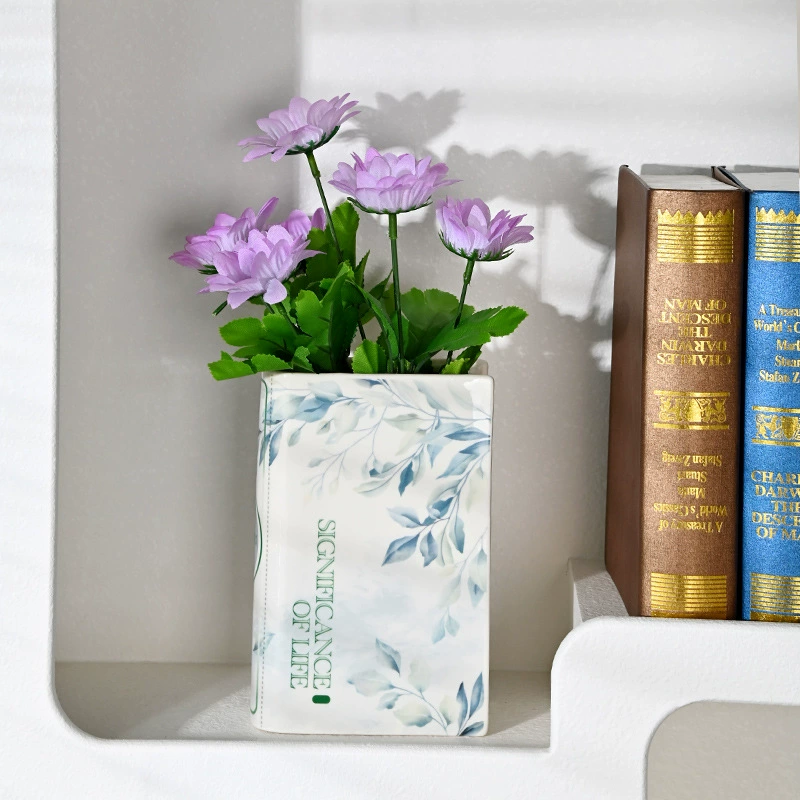 Иностранная торговля новое керамическая книга вазa цветочная композиция керамический кросс-бордер креативный керамический книга вазa настольные украшения
