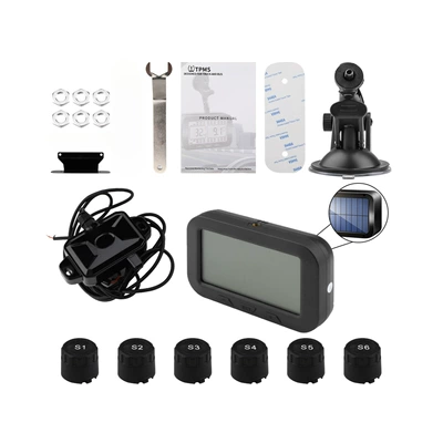 Xiaofei will solar 10-wheel truck tire pressure monitoring system real-time monitoring external sensor kit (Tire pressure monitoring system) - 6-wheel-truck-tire-pressure-monitor