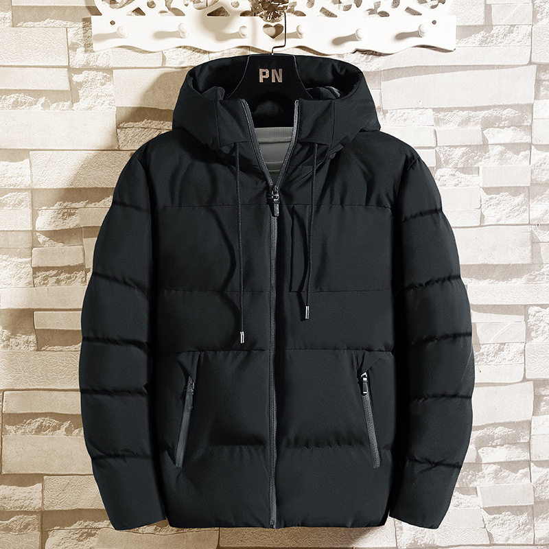 Autumn and Winter Cotton-Padded Jacket Men's Trendy Brand Thickeneded down Cotton Jacket Men's Warm Men's Cold-Proof Hooded Cotton Jacket Autumn and Winter Cotton-Padded Jacket Men's Trendy Brand Thickeneded down Cotton Jacket Men's Warm Men's Cold-Proof Hooded Cotton Jacket