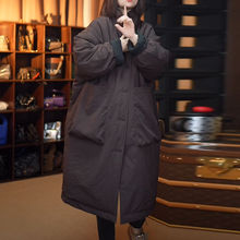 加肥加大休闲棉服外套女冬季中长款大码胖妈妈宽松显瘦时尚棉袄子