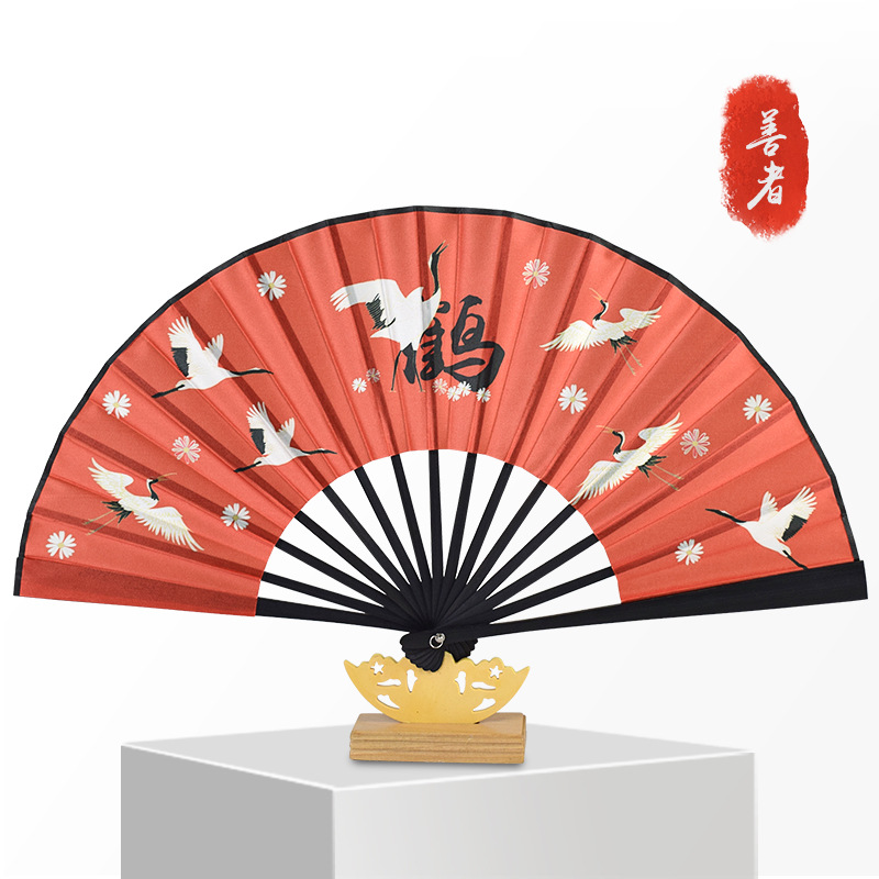 En stock Internet Celebrity fan hombres y mujeres retro estilo chino hanfu accesorios llevar 23cm satén plegable ventilador