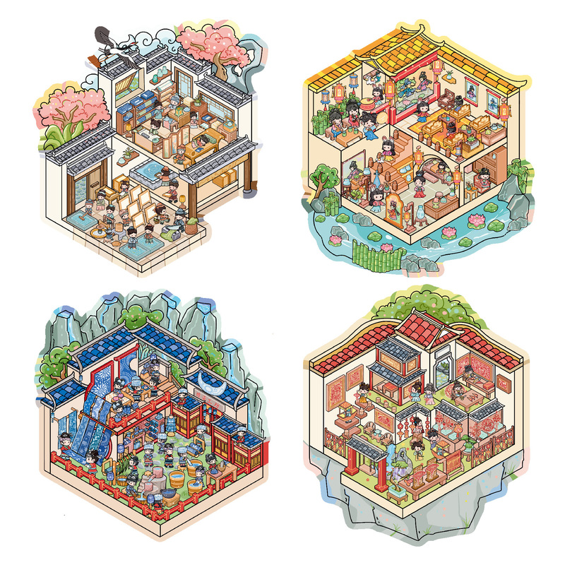 New and Different Creative Antique Landscape Sticker National Tide 3D Stereoscopic Scene Collage Microscale Scene Handbook Sticker Sticker Sticker Sticker New and Different Creative Antique Landscape Sticker National Tide 3D Stereoscopic Scene Collage Microscale Scene Handbook Sticker Sticker Sticker Sticker