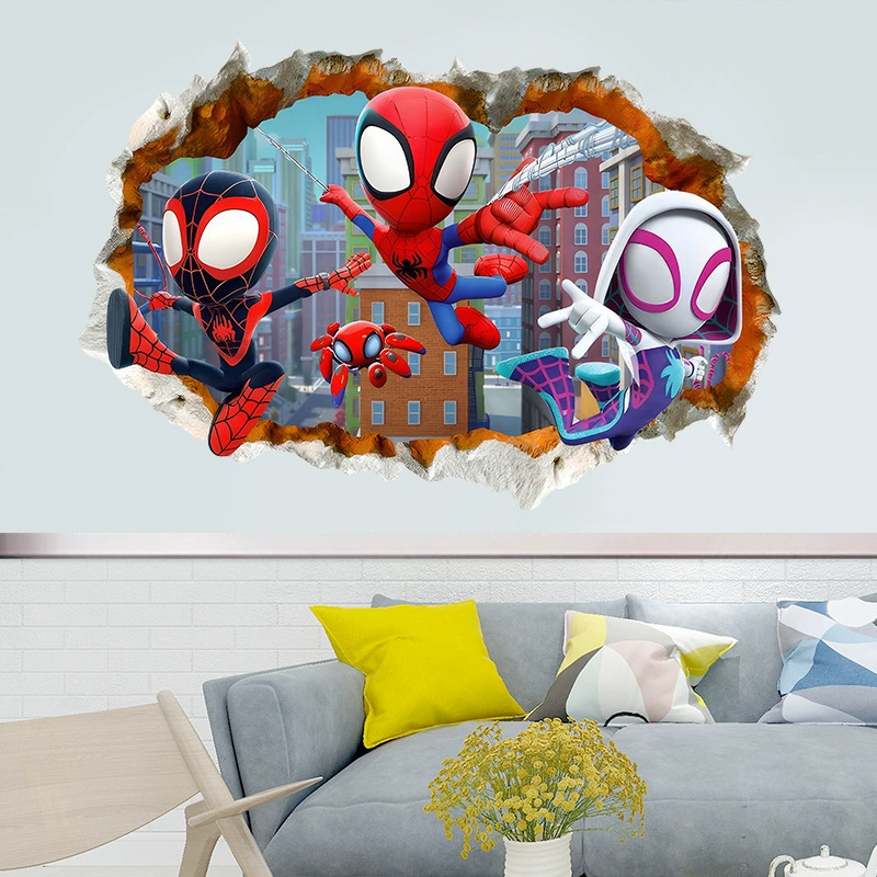 Трансграничные Marvel Мстители Человек-паук Фантастический друг Детская комната Декоративная настенная наклейка мультфильм самоклеящаяся наклейка