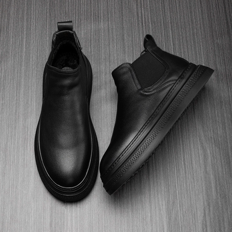 Ботинки Челси, прямые поставки с фабрики, мужские высокие кожаные ботильоны, Новые осенне-зимние мужские модные мужские ботинки Martin на толстой подошве