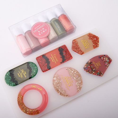 Morandi spring, summer, autumn and winter color series 6-color set diy color mixing oily color essence crystal glue foreign trade manufacturer direct sale