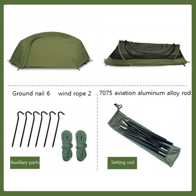 Open Small Volume Tent in – Avtomobil dam çadırları - military-green-complete-set-1