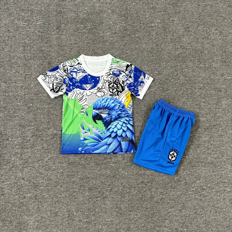 2526足球俱乐部儿童装套装特别版足球服巴西皇马巴萨短袖t恤球衣|undefined