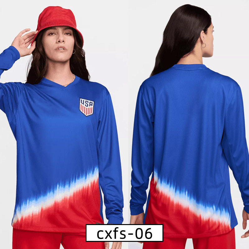 Comercio extranjero transfronterizo para camisetas de fan de manga larga personalizadas otoño y invierno 2025, camisetas de fútbol gruesas, camisetas de fútbol retro